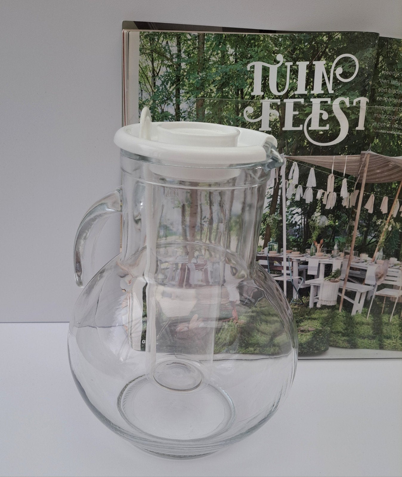 Glazen kan Bormioli Rocco Kufra 2 ltr wit, ijsblokjeshouder, Ophalen of Verzenden, Glas, Overige stijlen