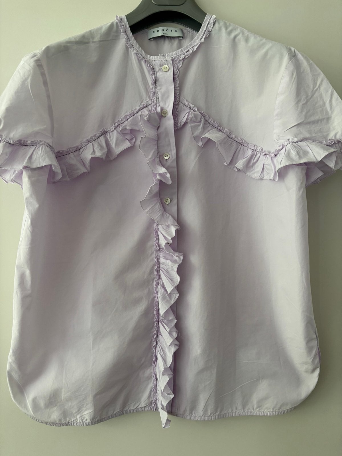 Sandro blouse, Ophalen of Verzenden, Zo goed als nieuw, Blauw, Halswijdte 38 (S) of kleiner