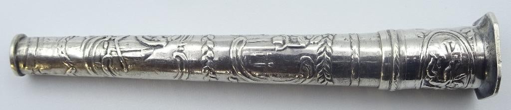 Antiek, Hollands zilver, Amsterdam, naaldenkoker., Verzenden, Zilver