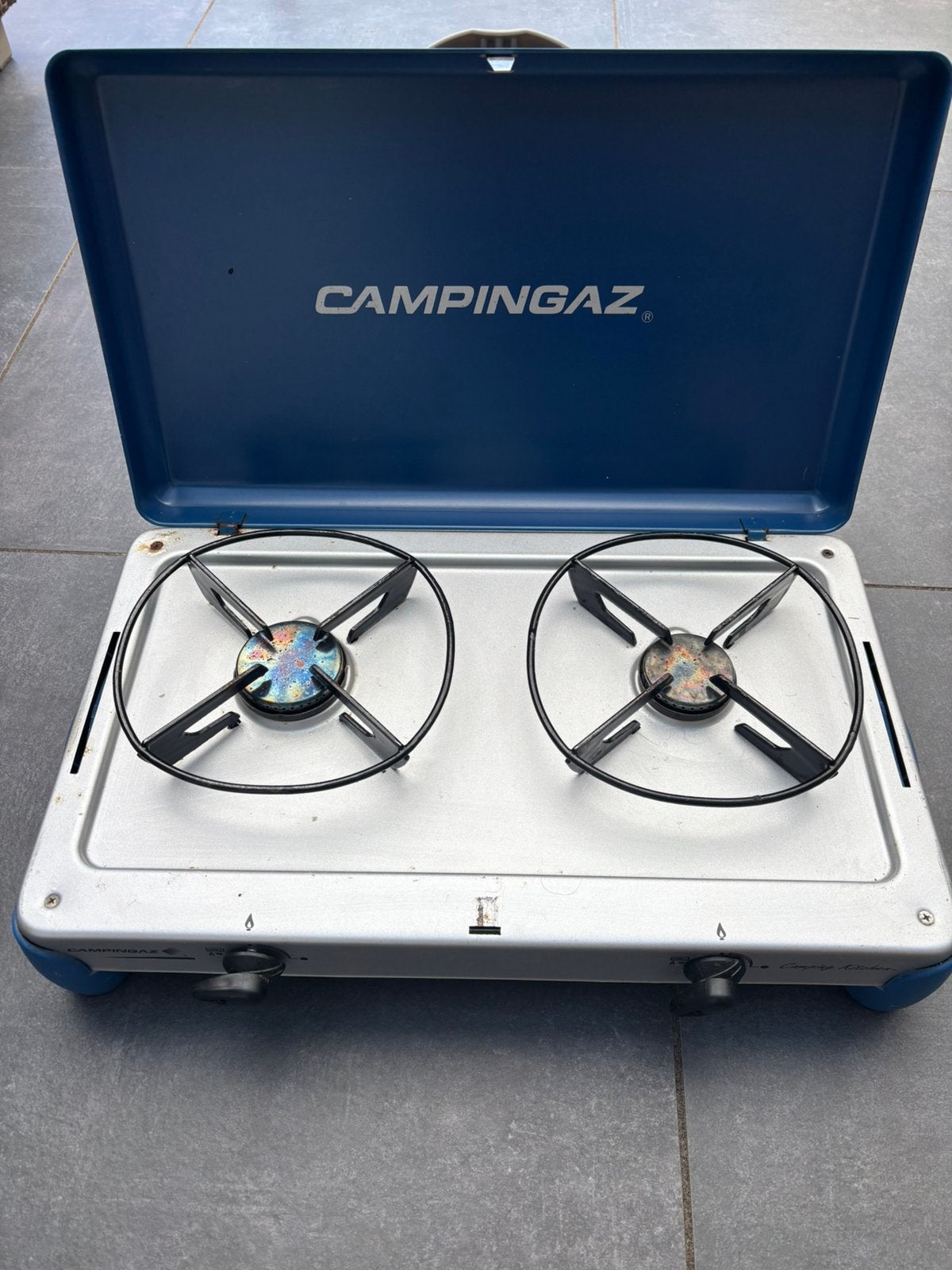 2 pits gasstel campingaz, Caravans en Kamperen, Kampeeraccessoires, Ophalen, Gebruikt