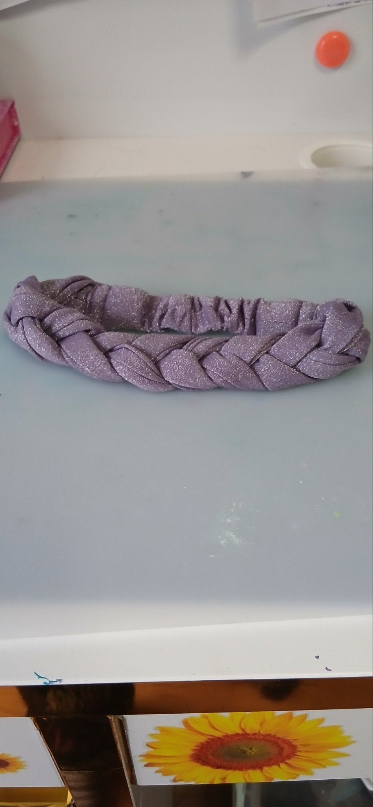 Gevlochten paarse haarband met glitter, Onbekend, Ophalen, Zo goed als nieuw
