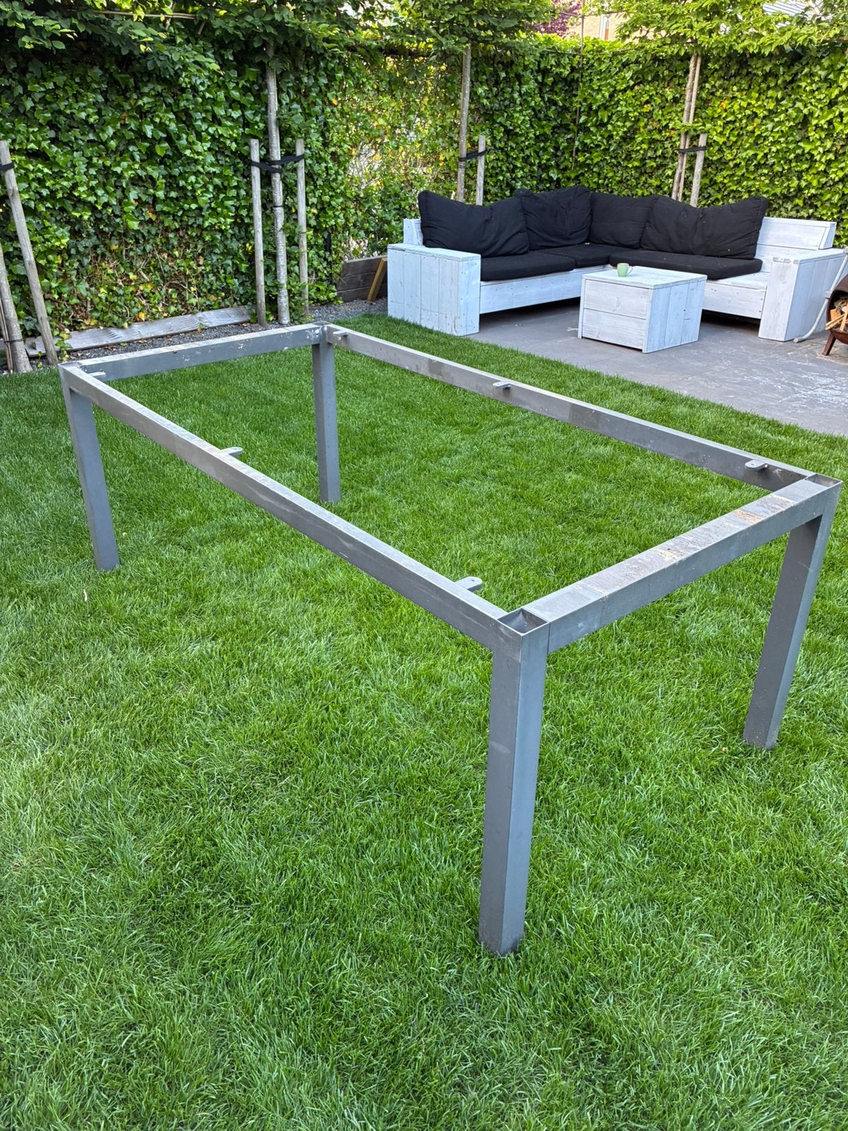 Tuintafel onderstel aluminium, Tuin en Terras, Tuintafels, Ophalen, Gebruikt, Rechthoekig, Aluminium