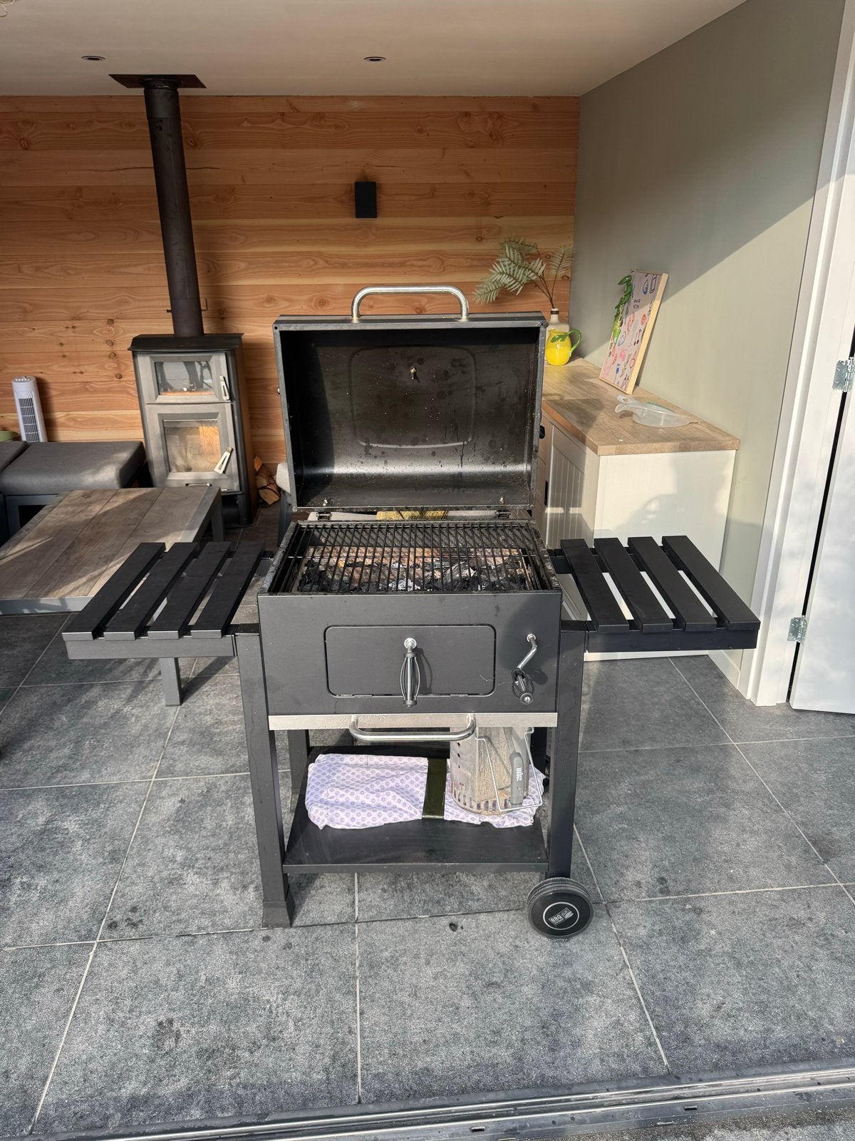 BBQ Central Park & Friends Houtskoolbarbecue met thermometer, Tuin en Terras, Ophalen, Gebruikt
