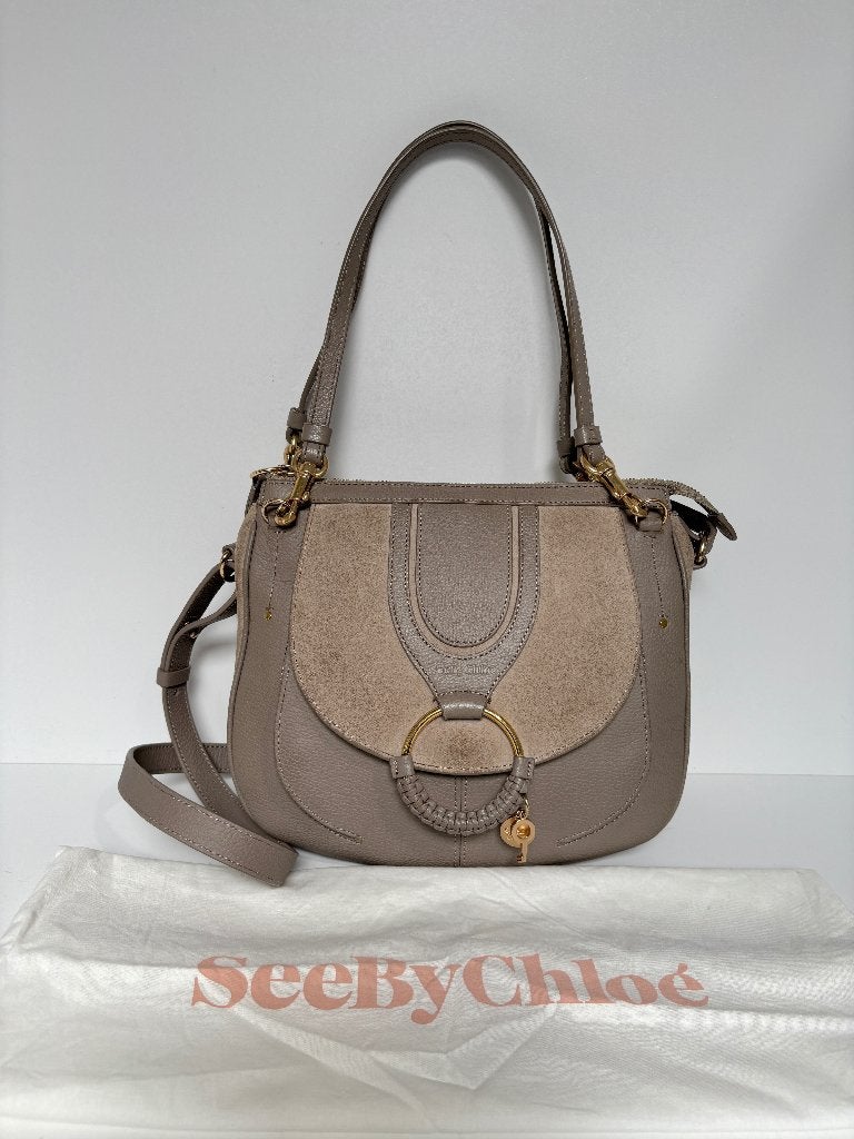 SEE BY CHLOE grey leer suede schouder tas bag, Sieraden, Tassen en Uiterlijk, Ophalen of Verzenden, Zo goed als nieuw, Grijs, Schoudertasje