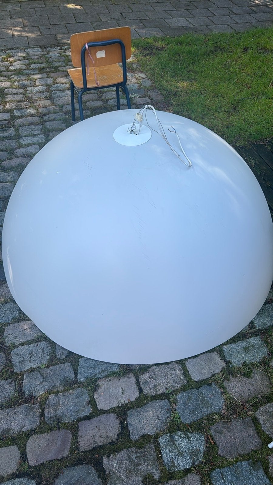 Grote Witte Koepellamp - Plafondlamp, Huis en Inrichting, Ophalen, Gebruikt, Kunststof, E27 (groot)