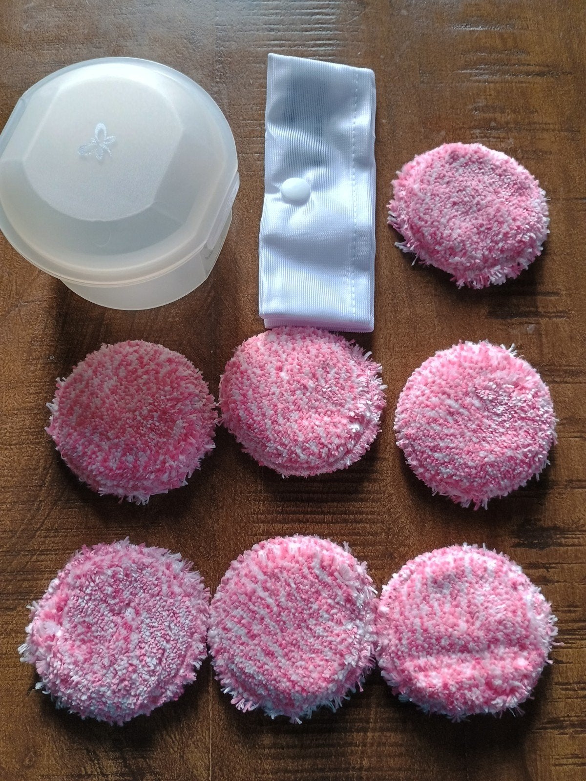 Jemako Make-up Pads pink met Waszak en Clickbox, Ophalen of Verzenden, Nieuw, Gehele gezicht, Reiniging