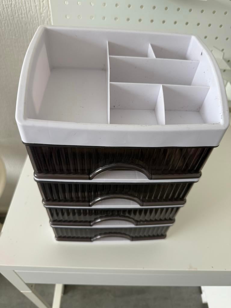 Bureau organizer met lades en vakken, Ophalen of Verzenden, Gebruikt, Meerkleurig, Kunststof