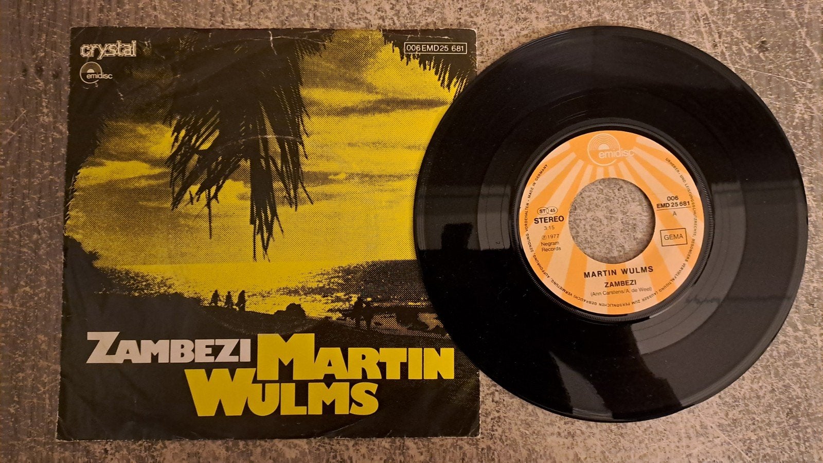 Martin wulms  - zambezi, Gebruikt, 7 inch, Single, Pop