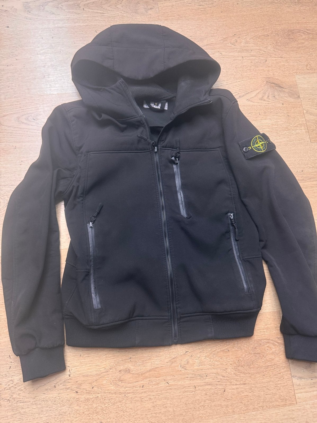 Stone Island Light Soft Shell-R Jas Zwart Maat S, Ophalen of Verzenden, Gedragen, Maat 46 (S) of kleiner, Zwart