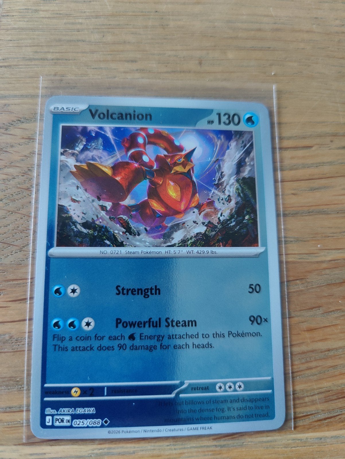 Pokémon Kaart Volcanion 025/088 - Holo, Ophalen, Zo goed als nieuw, Losse kaart
