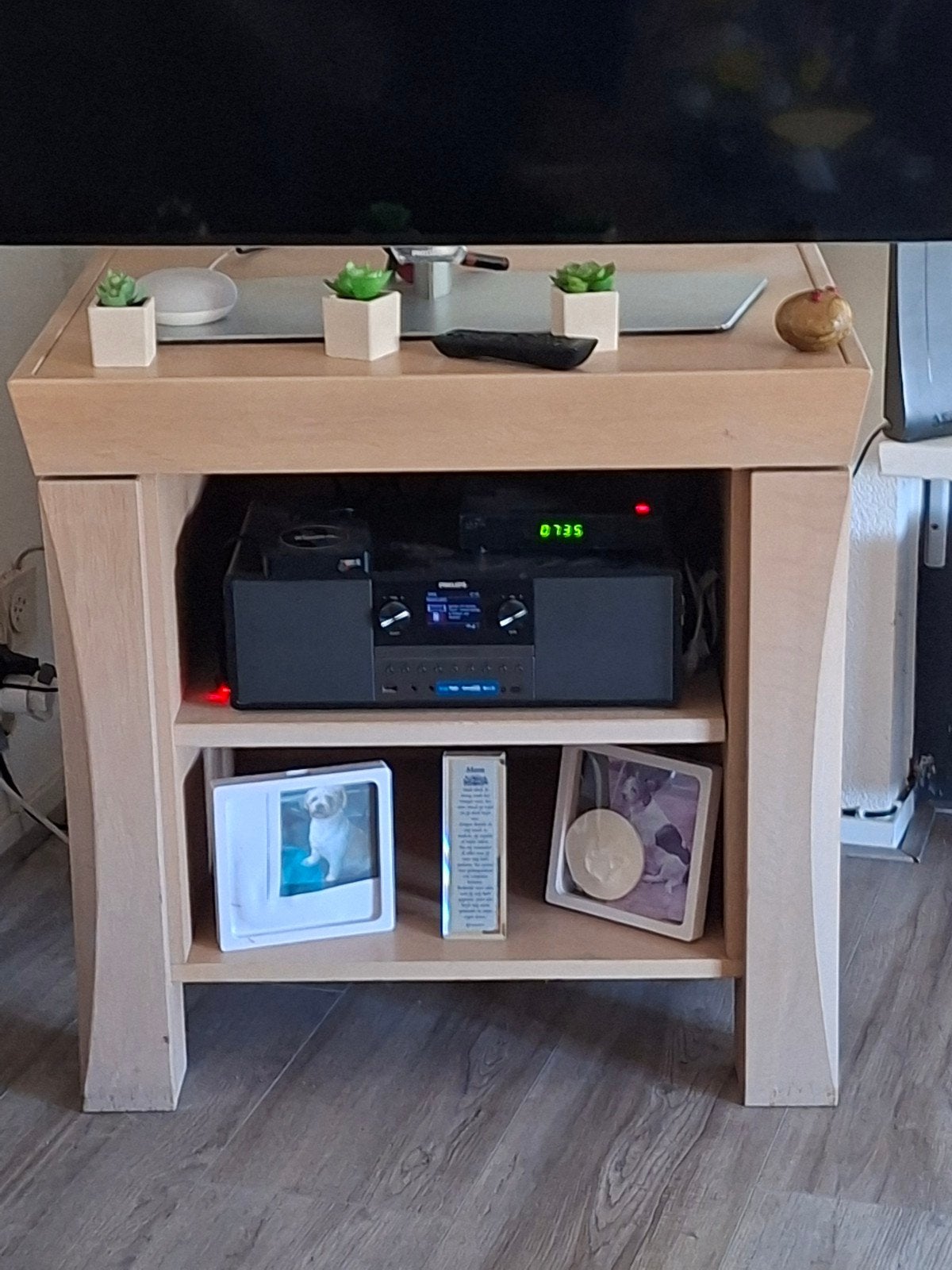 Eikenhouten dressoir en tv-meubel set, Ophalen of Verzenden, 200 cm of meer, 25 tot 50 cm, Gebruikt