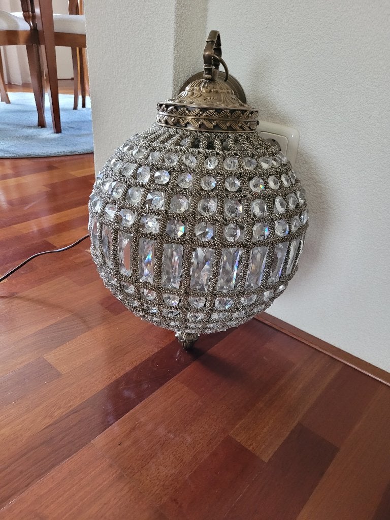 Luxury French Crystal Globe Chandelier Light, Huis en Inrichting, Lampen | Kroonluchters, Ophalen of Verzenden