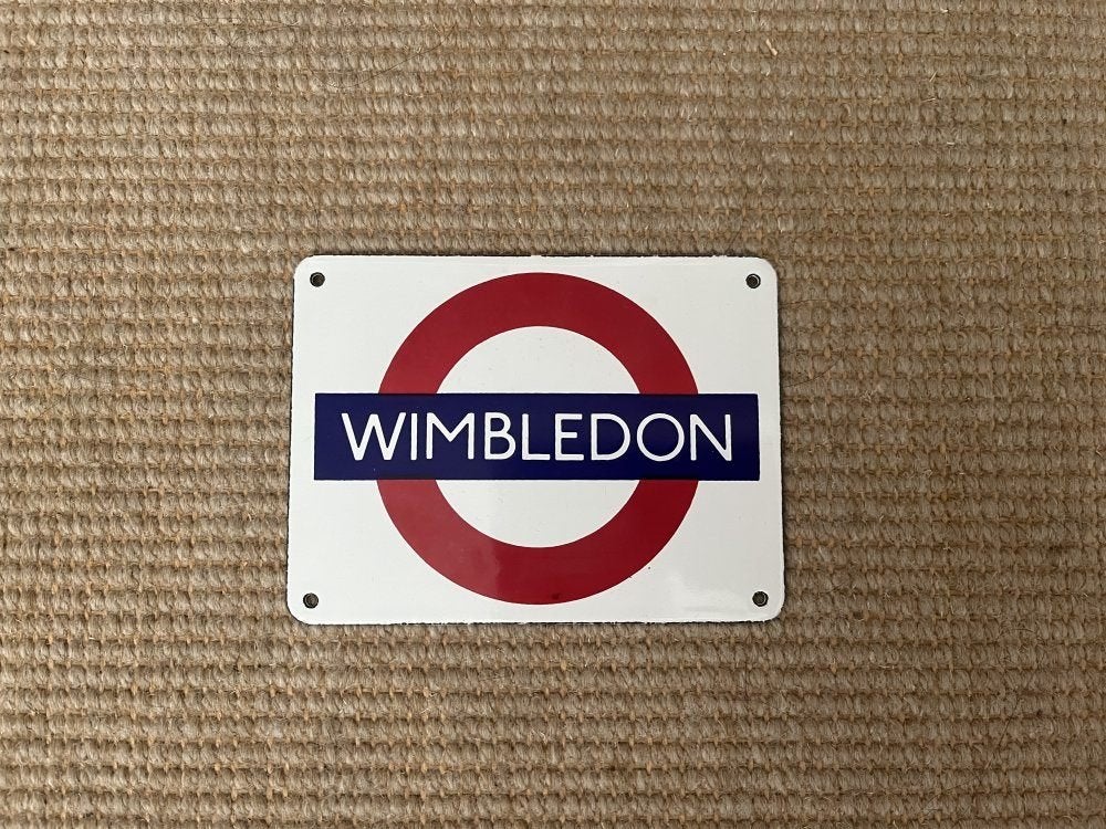 Londen Tube | Underground | Metro geëmailleerd staal plaatje, Verzamelen, Ophalen of Verzenden, Gebruikt, Trein, Overige typen