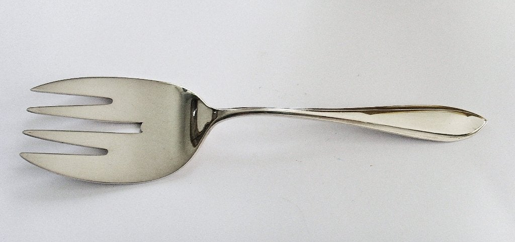 Antiek zilveren visdienvork 92 gram, Voorschoten NV 1931, Ophalen of Verzenden, Zilver