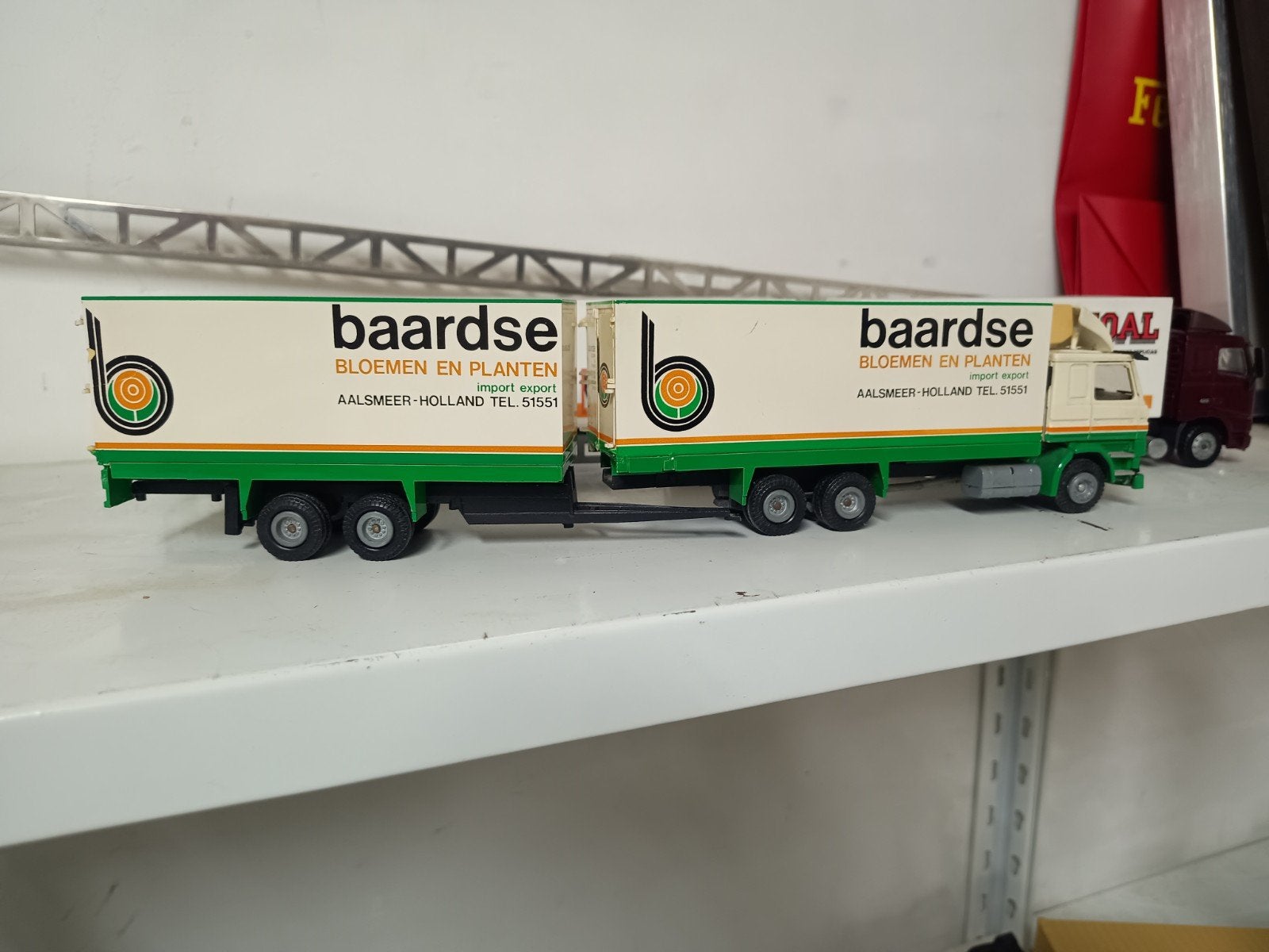 Baardse Bloemen en Planten vrachtwagen met aanhanger, Overige merken, 1:32 tot 1:50, Ophalen of Verzenden, Zo goed als nieuw