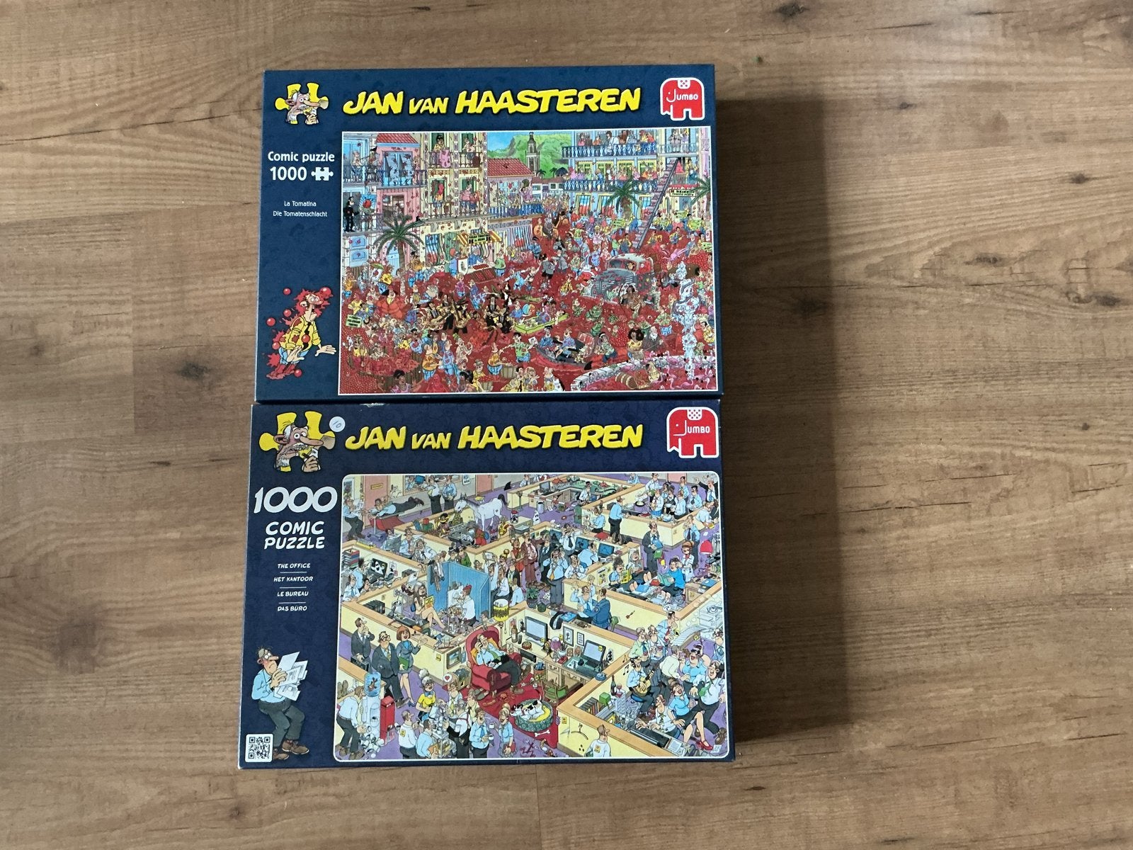 2 Jan van Haasteren puzzels - 1000 stukjes, Ophalen of Verzenden, 500 t/m 1500 stukjes, Zo goed als nieuw, Legpuzzel