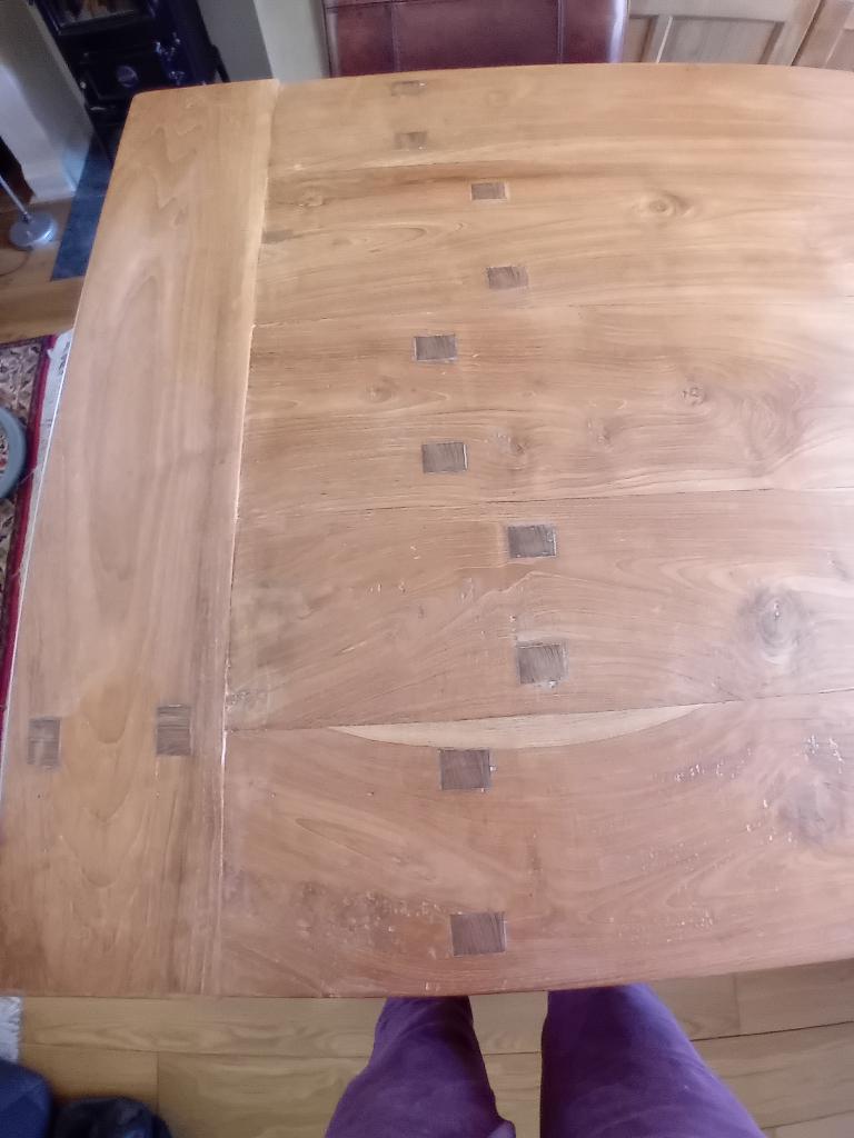 Teakhouten tafel, Huis en Inrichting, Tafels | Eettafels, Ophalen, 100 tot 150 cm, Teakhout, 200 cm of meer
