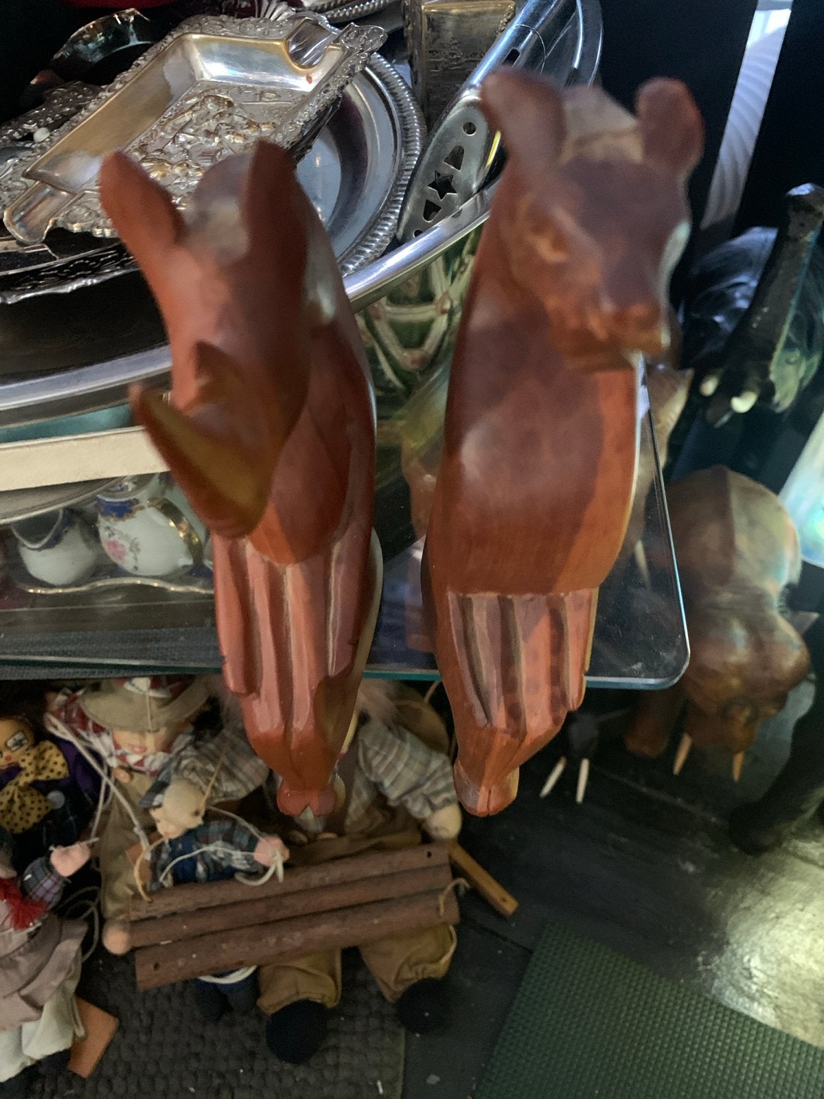 Houten Beelden: Neushoorn en Luipaard hand made, Ophalen of Verzenden