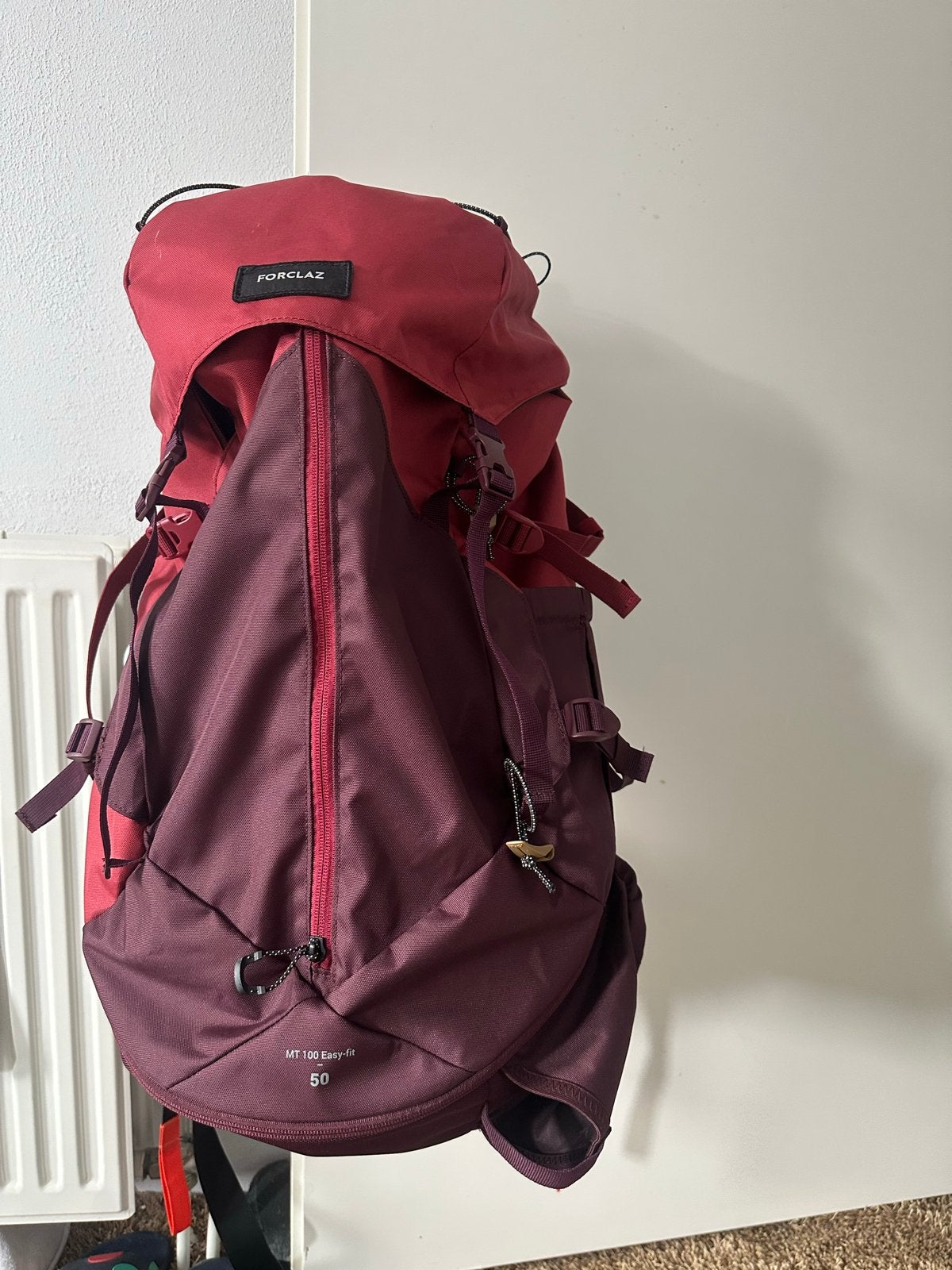 Forclaz MT100 Easy-fit 50L dames backpack, 25 tot 40 cm, Zo goed als nieuw, Trekking, 60 cm of meer