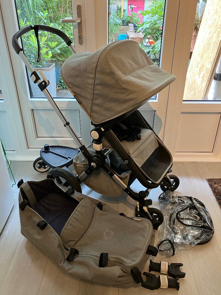 Bugaboo Cameleon 3 & meerijdplankje, Kinderen en Baby's, Kinderwagens en Combinaties, Gebruikt, Bugaboo, Verstelbare duwstang