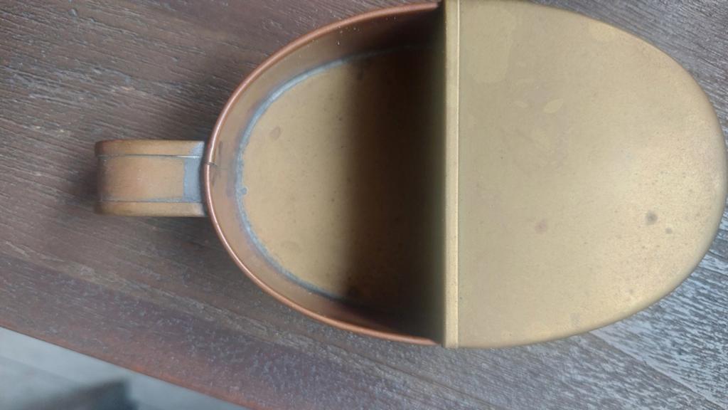 Vintage koperen centenbakje met handvat, Ophalen of Verzenden, Koper