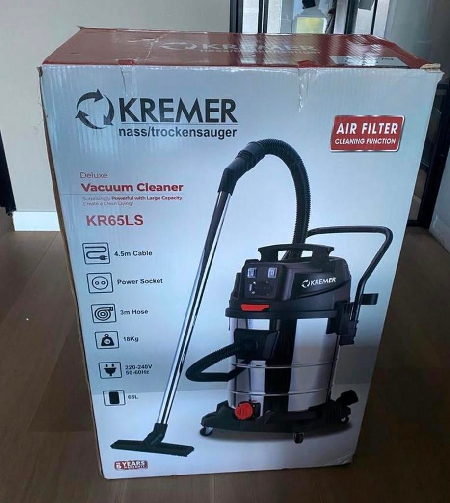 KREMER stofzuiger 65 liter, Witgoed en Apparatuur, Stofzuigers, Ophalen, Overige typen, Nieuw, 2000 watt of meer