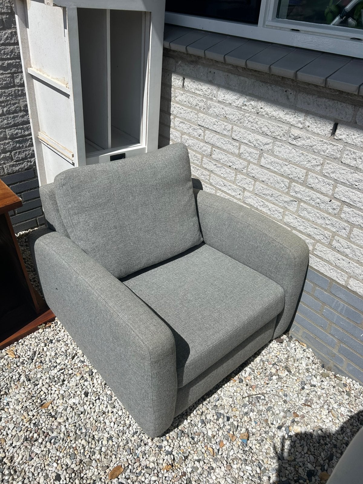 2x Grijze fauteuil gratis af te halen!, Huis en Inrichting, Fauteuils, Ophalen, Gebruikt, 75 tot 100 cm, Stof