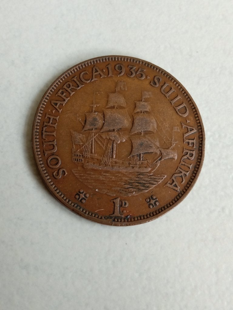 Zuid Afrika 1 penny 1935., Postzegels en Munten, Ophalen of Verzenden, Zuid-Afrika, Losse munt