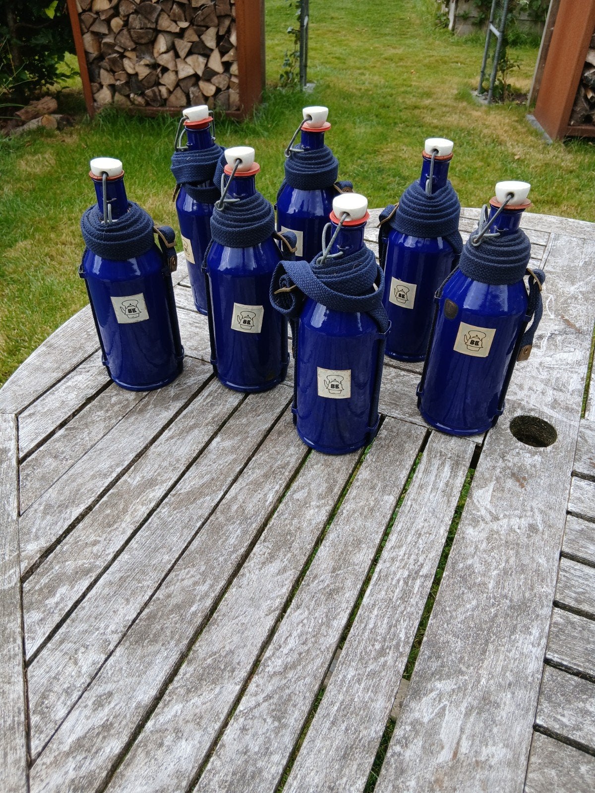 BK  kobalt blauwe veldflesjes, Antiek en Kunst, Ophalen of Verzenden