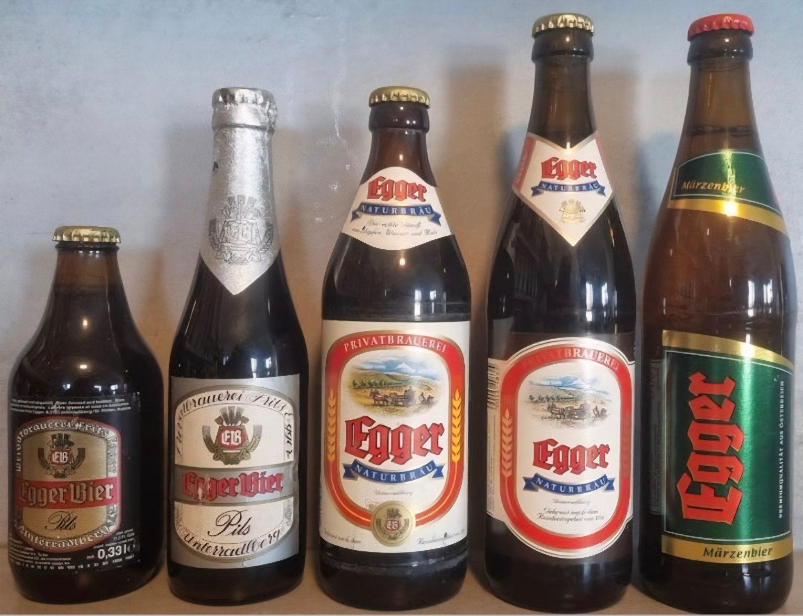 5x Fritz Egger, St. Pölten, Unterradlberg: <86/86/93/98/11, Ophalen of Verzenden, Zo goed als nieuw, Flesje(s), Overige merken