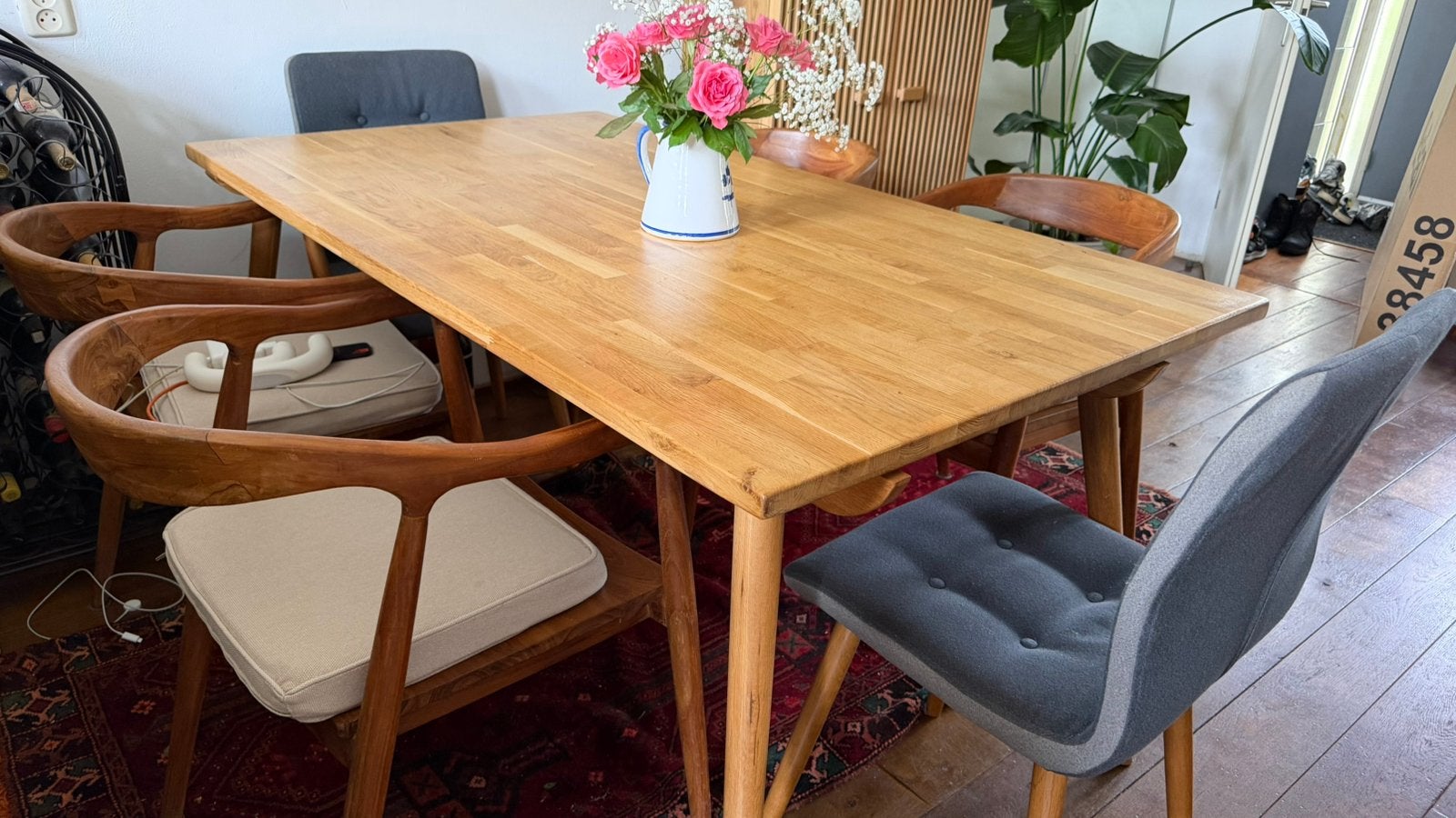 Design Eettafel hout, Ophalen, 200 cm of meer, 50 tot 100 cm, Zo goed als nieuw