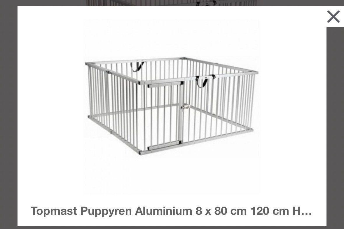 Topmast Puppyren Aluminium 8x 80cm. 120cm Hoog, Ophalen, Zo goed als nieuw, Minder dan 5 meter
