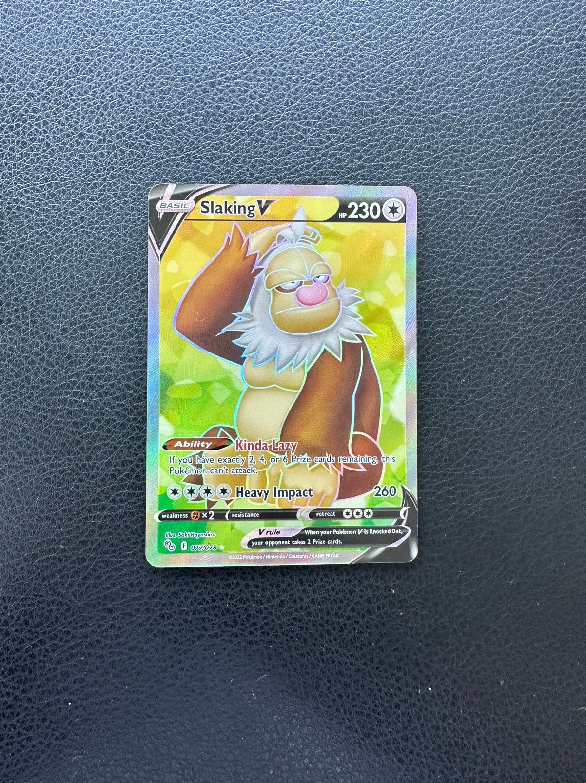 Slaking V pokemonkaart, Hobby en Vrije tijd, Verzamelkaartspellen | Pokémon, Ophalen of Verzenden, Nieuw, Losse kaart, Foil