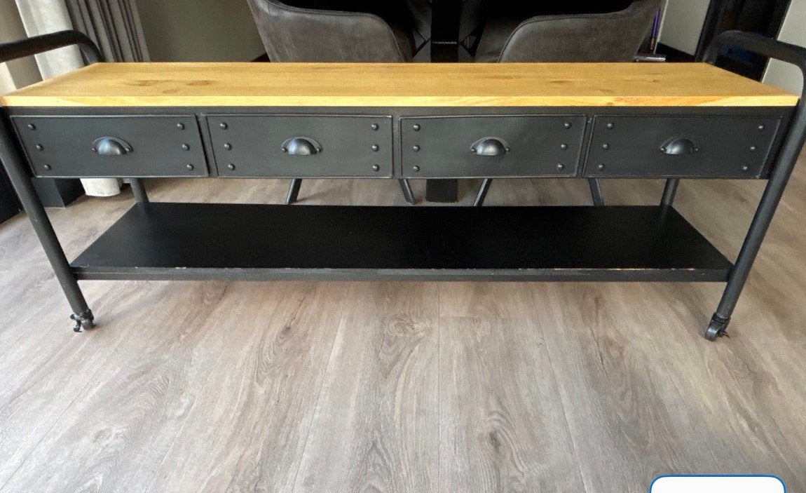 Industriële tv kast NU 50 euro, Ophalen, Zo goed als nieuw, 25 tot 50 cm
