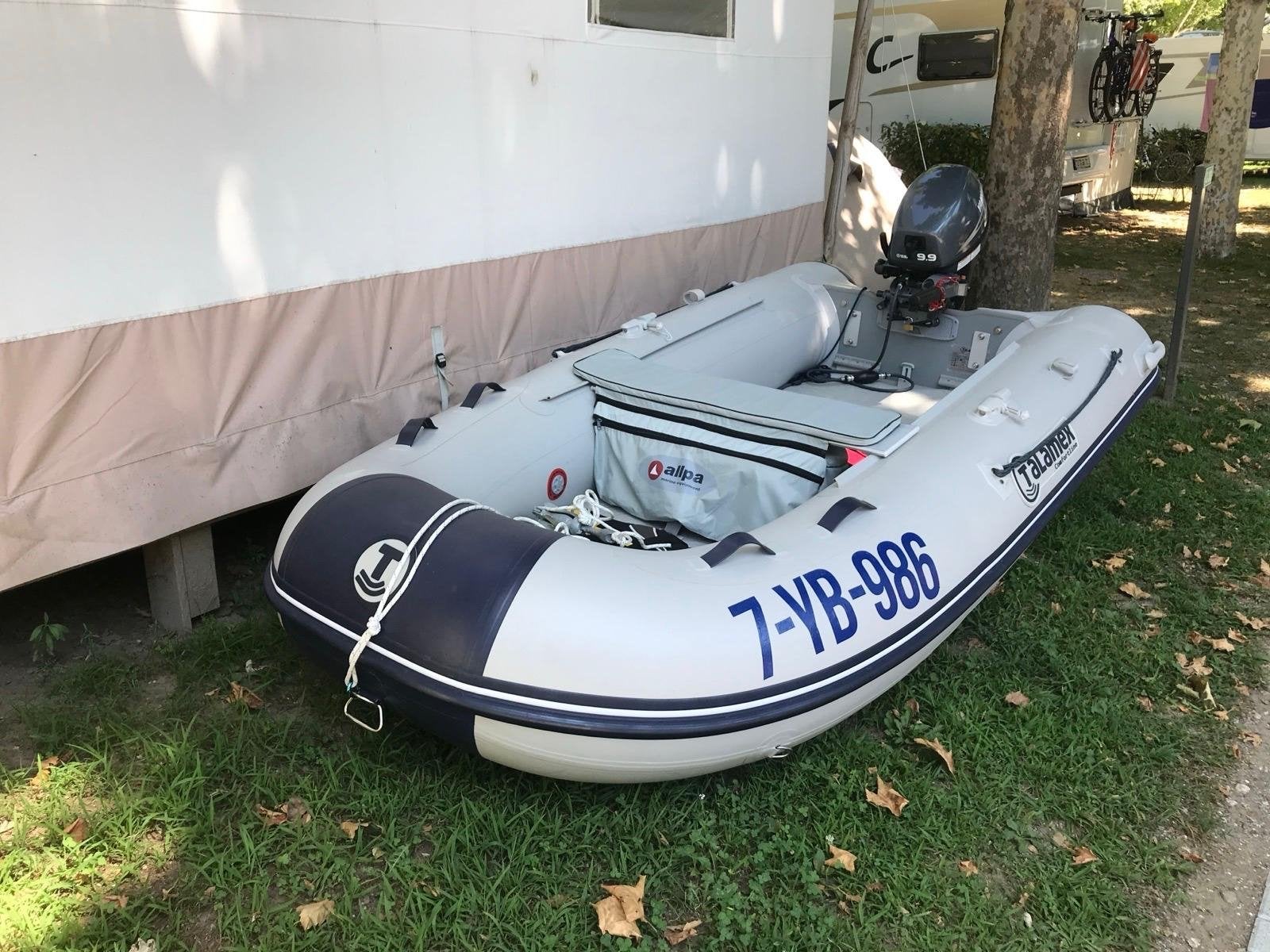 Talamex 300TLA Airdeck met Yamaha 9.9pk buitenboordmotor, Watersport en Boten, Rubberboten, Ophalen, Airdeck, 3 m, Gebruikt