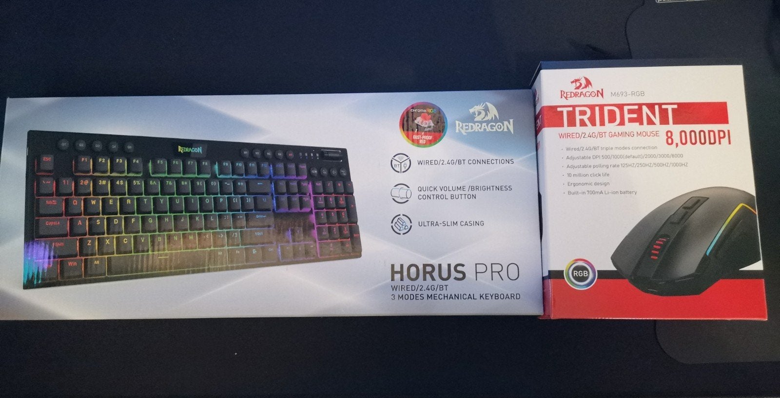Redragon Horus PRO K618 toetsenbord & Trident M693 muis, Redragon, Multimediatoetsen, Nieuw, Ophalen of Verzenden
