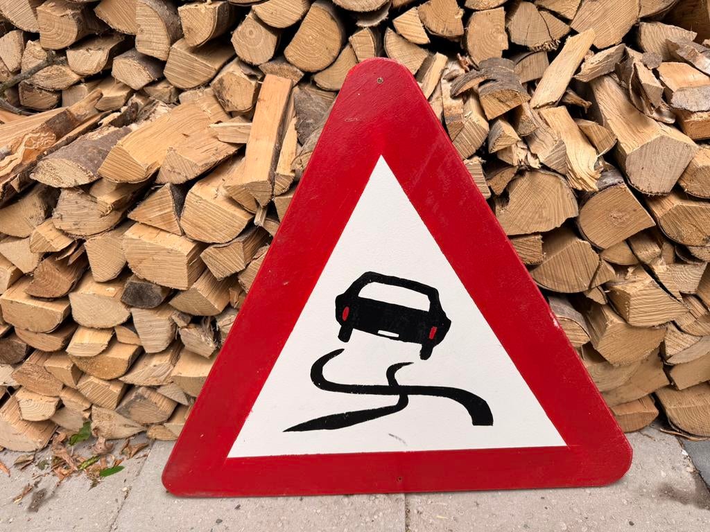 Verkeersbord slipgevaar, Ophalen of Verzenden, Gebruikt, Versiering, Overige