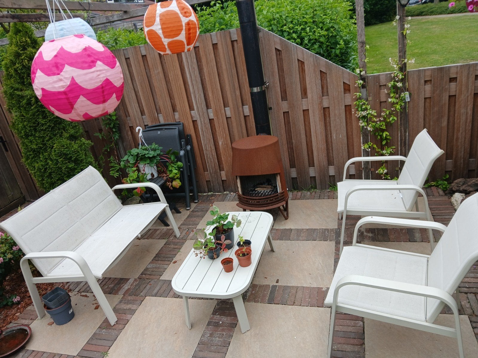 Compacte tuinset, Ophalen, 4 zitplaatsen, Aluminium, Loungeset