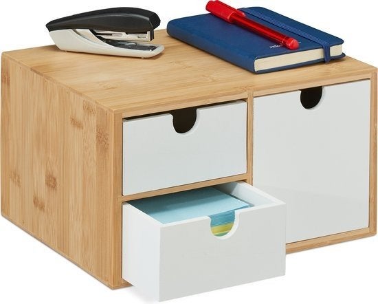 bureau organizer - met 3 lades - bamboe, Nieuw, Ophalen of Verzenden