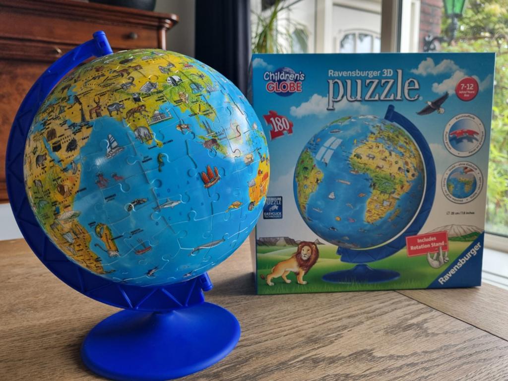 Ravensburger 3D Puzzle Kinder Wereldbol 180 stukjes compleet, Ophalen of Verzenden, Meer dan 50 stukjes, Zo goed als nieuw, 6 jaar of ouder