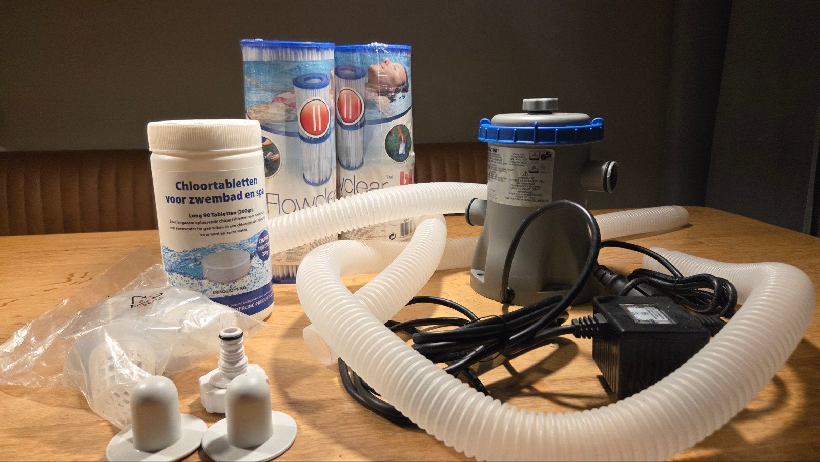 Nieuw: zwembadpomp, filter en chloortabletten - Complete set, Minder dan 80 cm, Rond, Nieuw, Ophalen of Verzenden