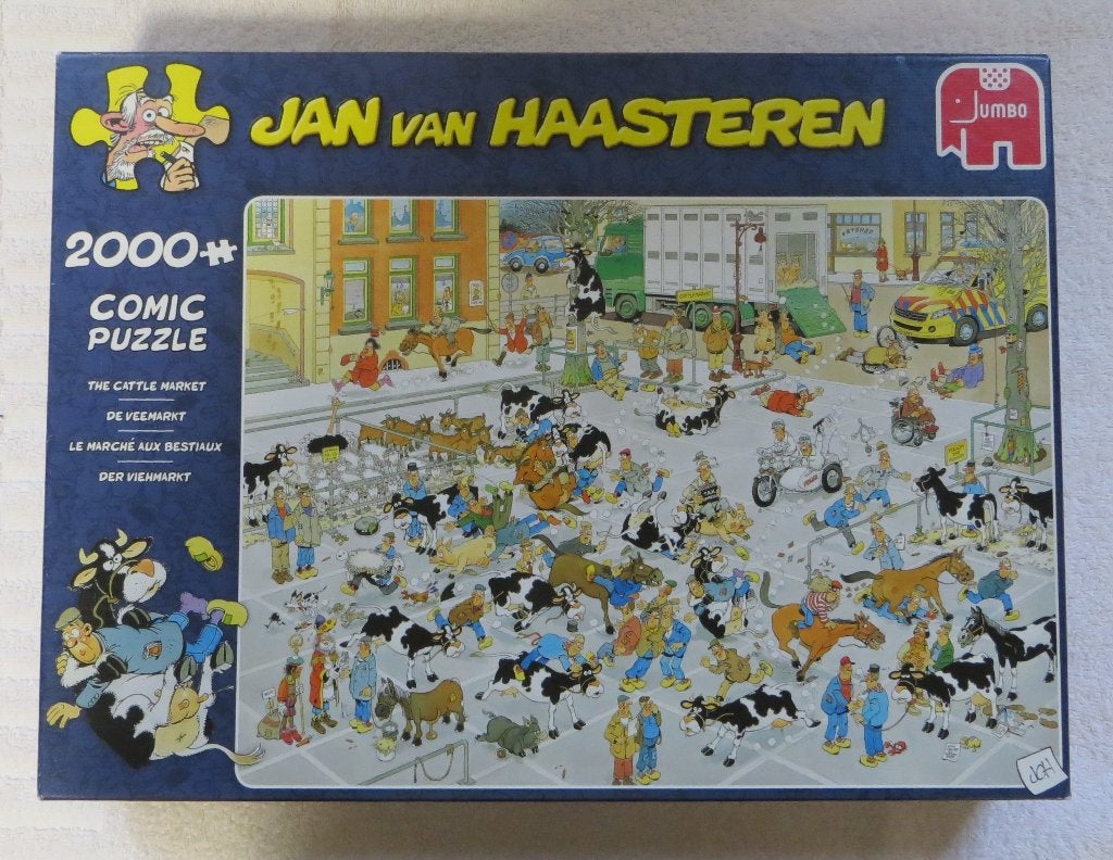 De veemarkt - 2000 Jan van Haasteren #19078 2018/13, Ophalen of Verzenden, Meer dan 1500 stukjes, Zo goed als nieuw, Legpuzzel