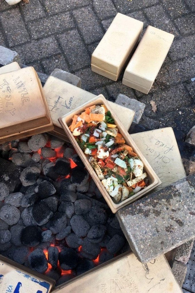 Bricknic Cooking Brick - Natural - Kooksteen - Ovenschaal, Overige merken, Romertopf, Nieuw, Ophalen of Verzenden