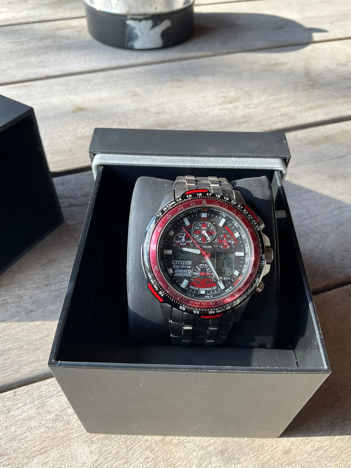 Citizen skyhawk eco drive titanium horloge, Overige materialen, Overige materialen, Ophalen of Verzenden, Zo goed als nieuw
