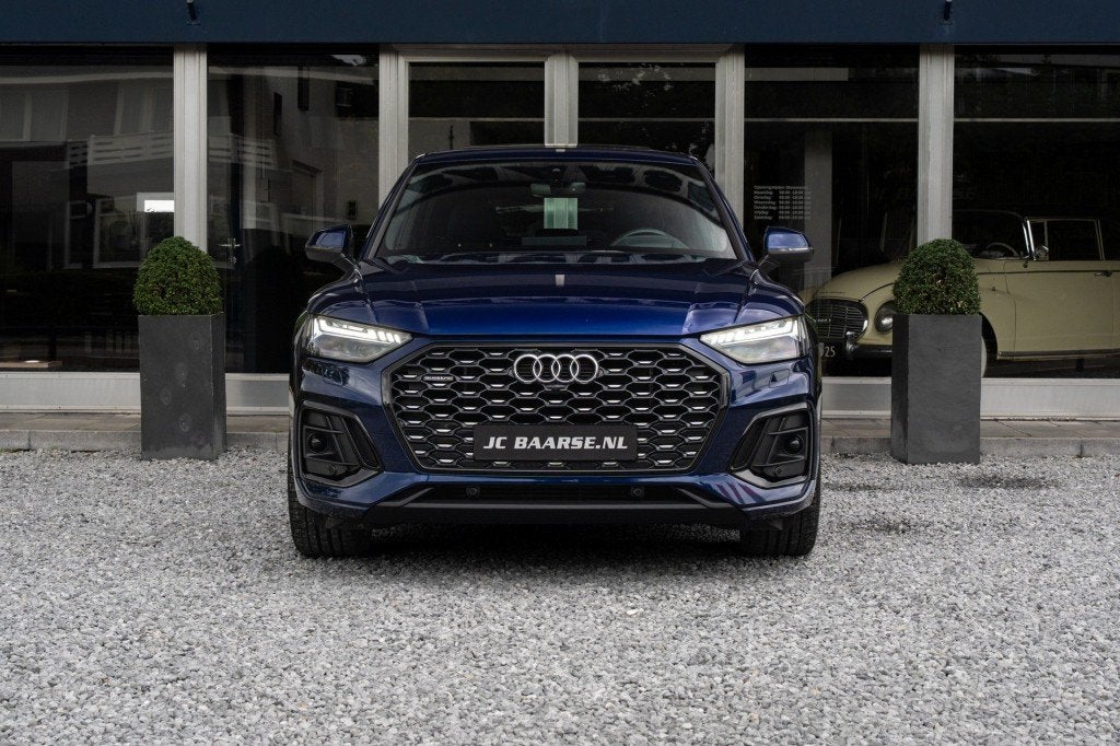 Audi Q5 SPORTBACK 55 TFSI E S EDITION QUATTRO/HUD/MATRIX/PAN, Automaat, 14 kWh, Gebruikt, Blauw