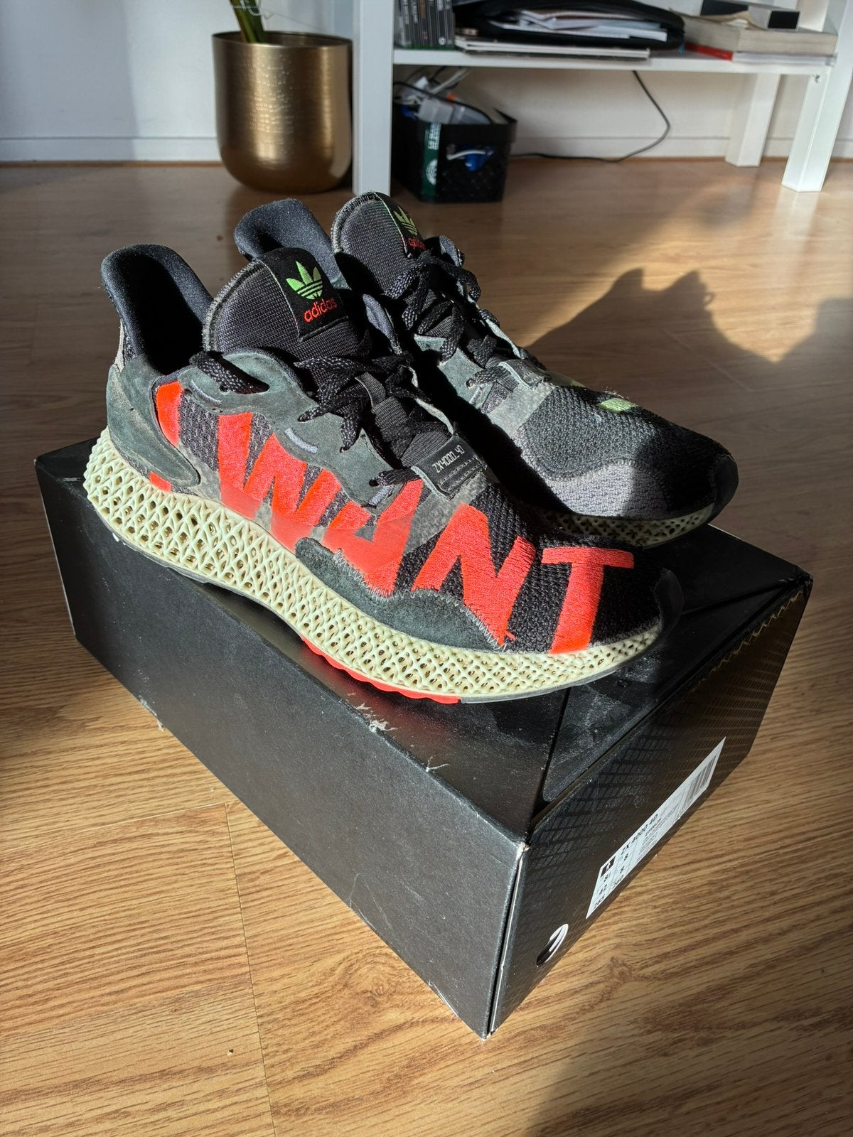Adidas ZX 4000 4D "I Want I Can" 3D print, Ophalen of Verzenden, Gedragen, Sneakers of Gympen