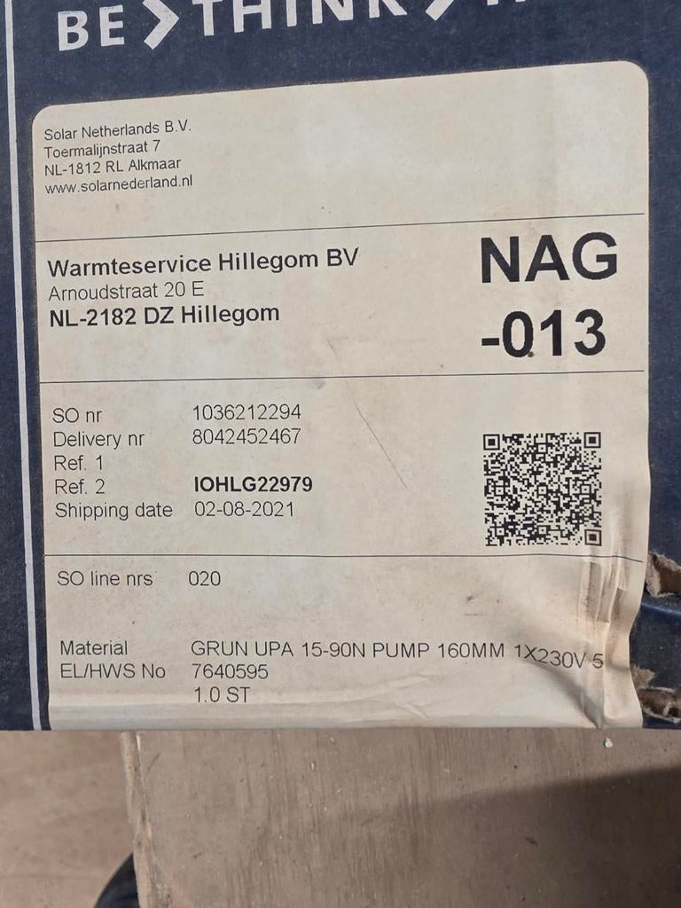 Grundfos UPA 15-90 N Home Booster Pomp, Ophalen of Verzenden, Nieuw, Ventilator