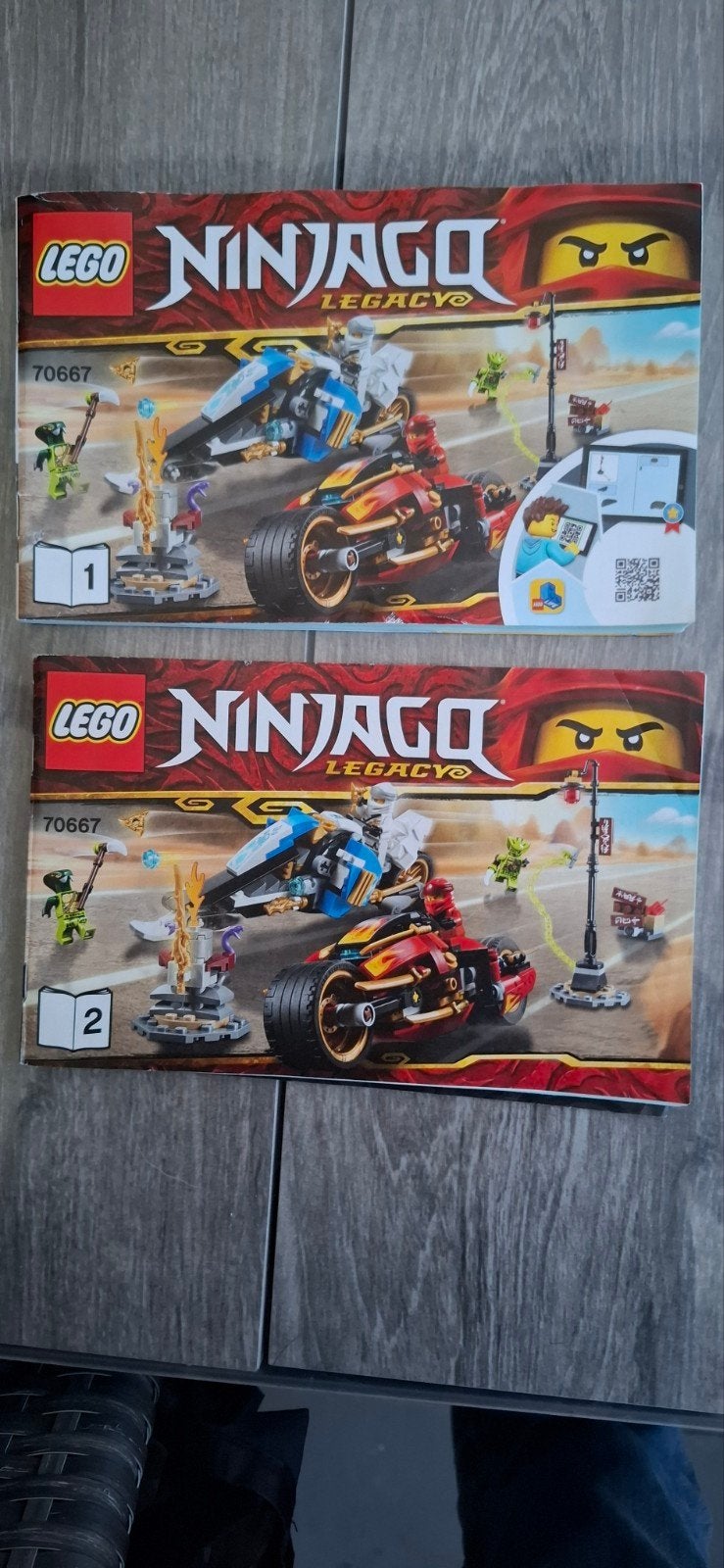 Lego Ninjago 70667 Kai's Blade Cycle & Zane's Snowmobile, Compleet, Gebruikt, Lego, Ophalen of Verzenden