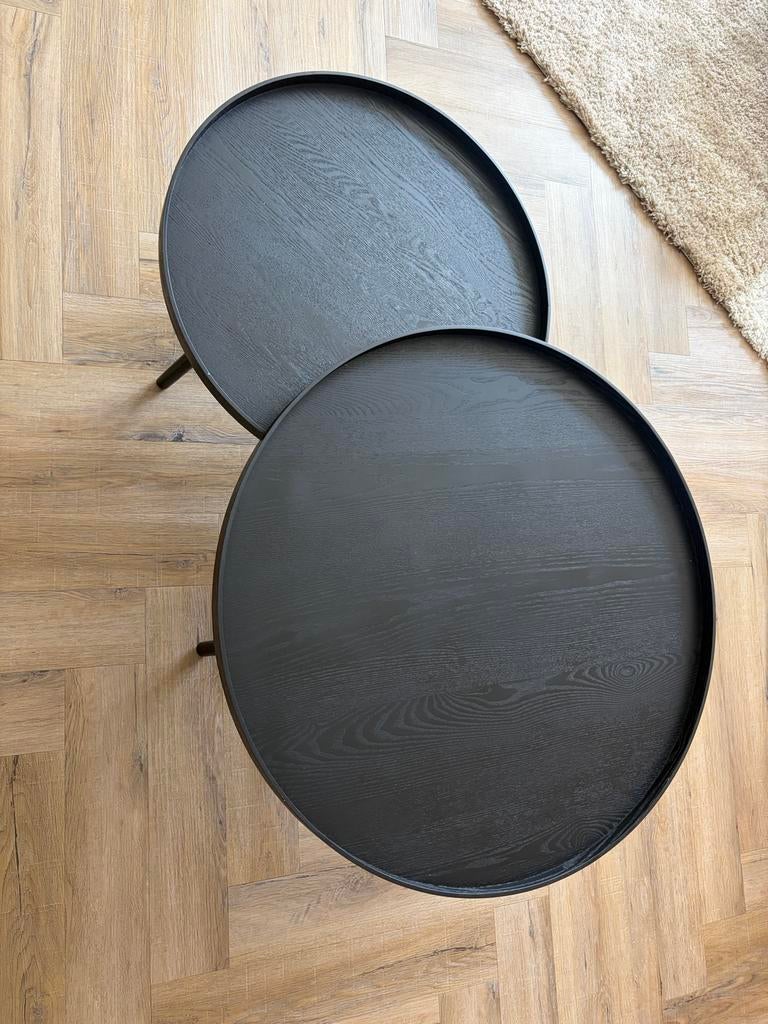 Woood salontafels set, Huis en Inrichting, Ophalen, Gebruikt, Rond, 50 tot 100 cm