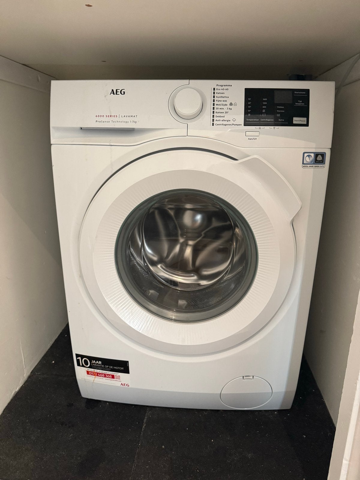 AEG 6000 Series ProSense Wasmachine - Goed Onderhouden, Ophalen, Gebruikt, 85 tot 90 cm, 1200 tot 1600 toeren